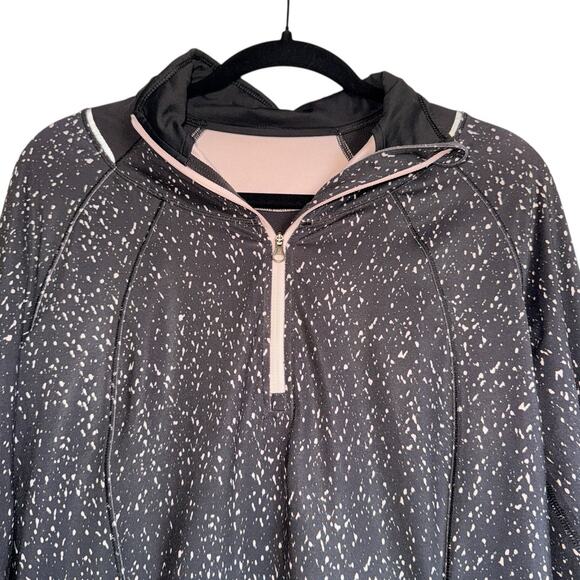 Lululemon Size 12 Go‎ The Distance 1/2 Zip Butterfly Texture Mink Berry Black - Picture 3 of 12